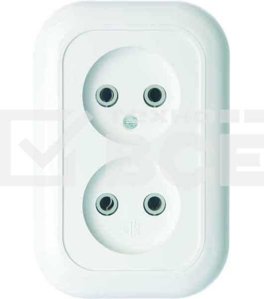 Розетка 2-м СП Валентина 10А IP20 РС10-393 бел. Кунцево 5449