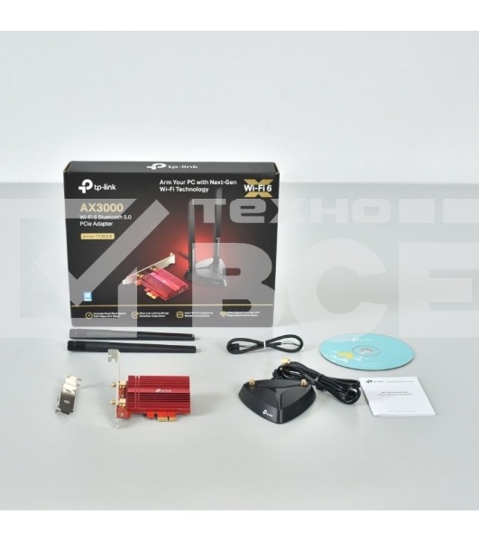 Адаптер TP-Link Wi-Fi 11AX 3000Mbps dual-band PCI-E adapter, two external Antennas