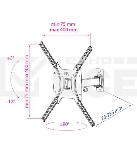 Кронштейн Kromax OPTIMA-403 черный, 15