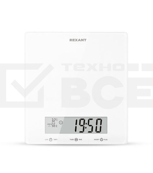 Весы кухонные Rexant 72-1007 белые/стекло/до 5 кг