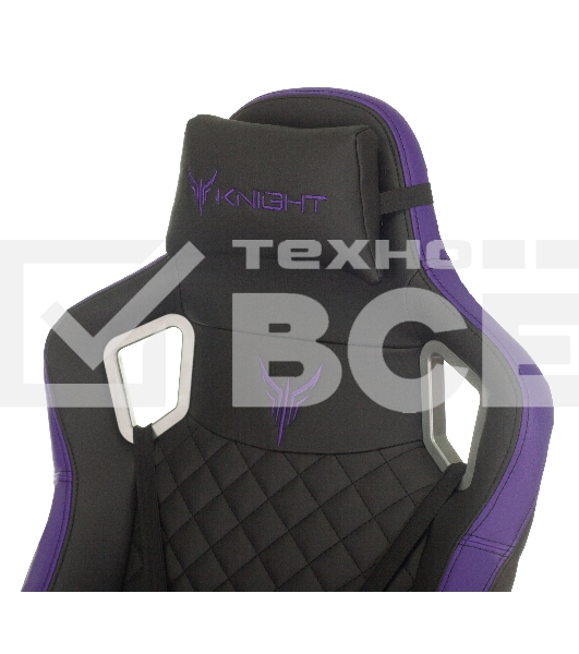 Кресло игровое Knight OUTRIDER черный/фиолетовый ромбик эко.кожа с подголов. крестовина металл