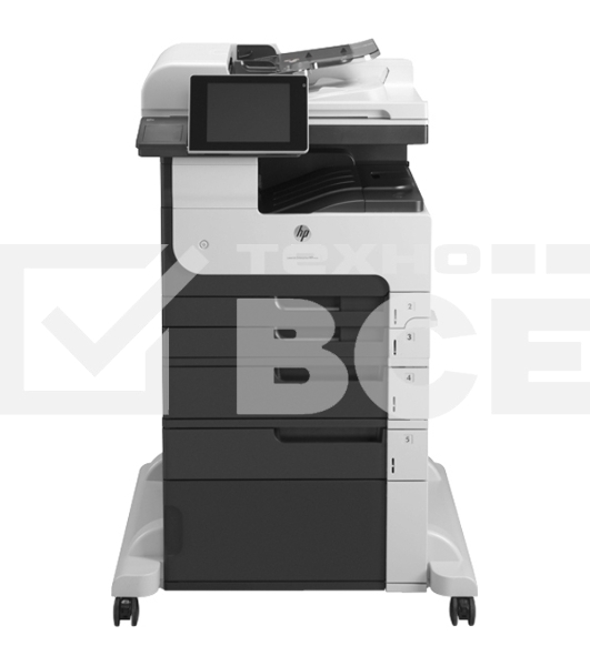 МФУ HP LaserJet Enterprise MFP M725f, лазерный принтер/сканер/копир/факс A3, 40ppm, 1200dpi, 1024Mb, 320Gb HDD, 5 trays 100+250+250+500+500, Cabinet, ADF100, Duplex, USB/LAN/FIH, Color LCD20i, 1y warr, repl. Q7830A M5035x, Q7831A M5035xs)