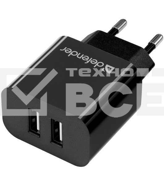 Сетевой адаптер Defender UPC-21 2xUSB,5V/2.1А кабель microUSB