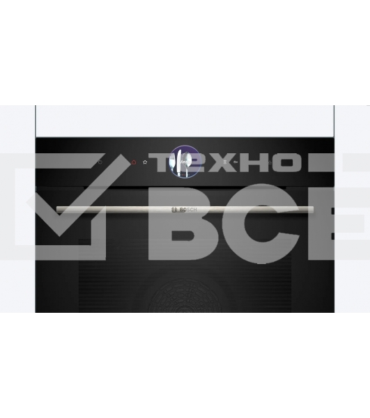 Духовой шкаф Bosch HSG7361B1 Home Connect!! Serie 8, черный, 21 режим + комбинированные режимы, функция приготовление на пару 100%, 4-слойное остекление, 3 цветных текстовых TFT-дисплея 2,5