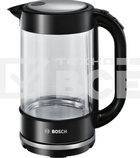 Чайник электрический Bosch TWK70B03 1.7л. 2400Вт черный (корпус: стекло)