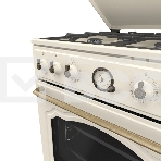 Газовая плита Gorenje GKS6C71CLI, электрическая духовка, металлическая крышка, чугун, слоновая кость, фото6