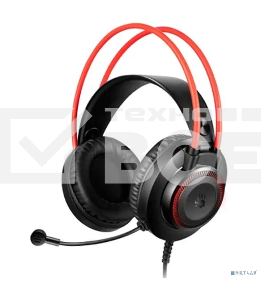 Наушники с микрофоном A4Tech Bloody G200S черный/красный 2м мониторные USB оголовье (G200S USB/ BLACK +RED)