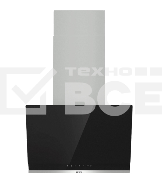 Вытяжка наклонная Gorenje WHI649X21P черный/серебристый, 60 см, 740 куб. м/ч, 67 дБ