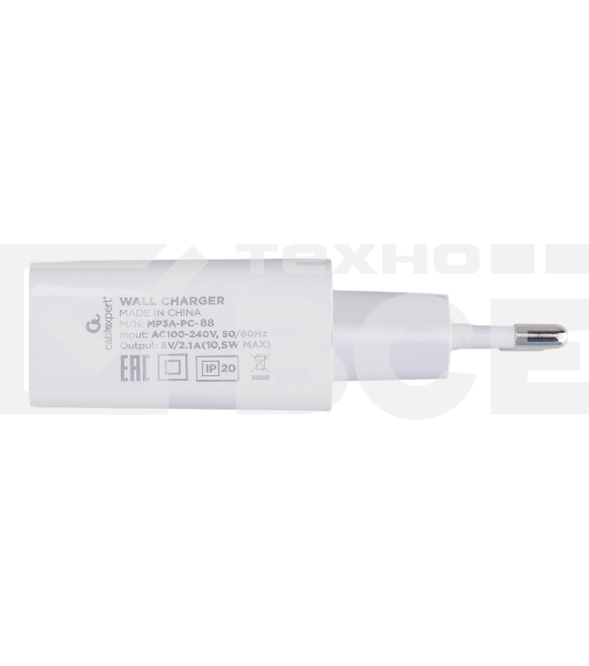 Сетевое зарядное устройство Cablexpert MP3A-PC-68, 10.5Вт, 2.1А, 1хUSB, белый, пакет