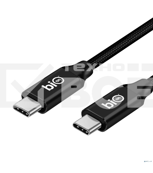 Кабель Bion USB4 v2.0 (CM/CM), 16K@60Hz, 80 Гбит/с, 240W, 5A, медь, 2 м, черный