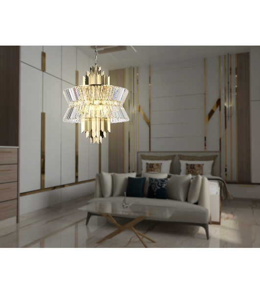 Люстра Ambrella light LH41017/12 BS/CL латунь/прозрачный E14*12 max 40W D560*660
