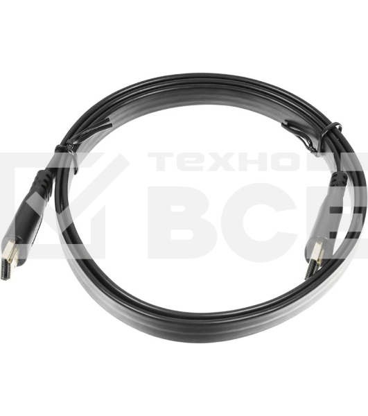 Кабель аудио-видео Buro Flat HDMI (m)/HDMI (m) 1м. черный
