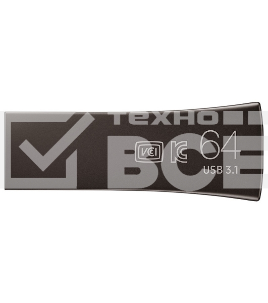 Флешка USB R/W 64Gb USB Drive <USB 3.1> Samsung BAR Plus (up to 300Mb/s) (MUF-64BE3/APC) серебристый