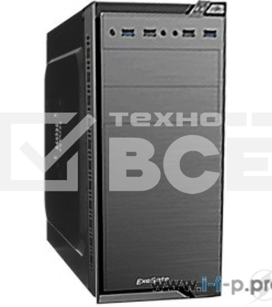 Компьютерный корпус Minitower Exegate EX272749RUS QA-412U Black, mATX, <без БП>, 2*USB+2*USB3.0, Audio
