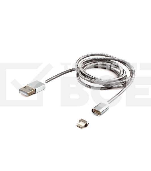 Кабель Cablexpert магнитный USB 2.0 CC-USB2-AMLMM-1M, AM/ iPhone lightning, магнитный кабель, 1м, алюминиевые разъемы, коробка