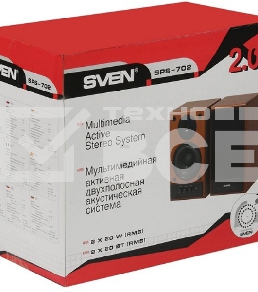 Колонки Sven SPS-702 2.0 черный 40Вт