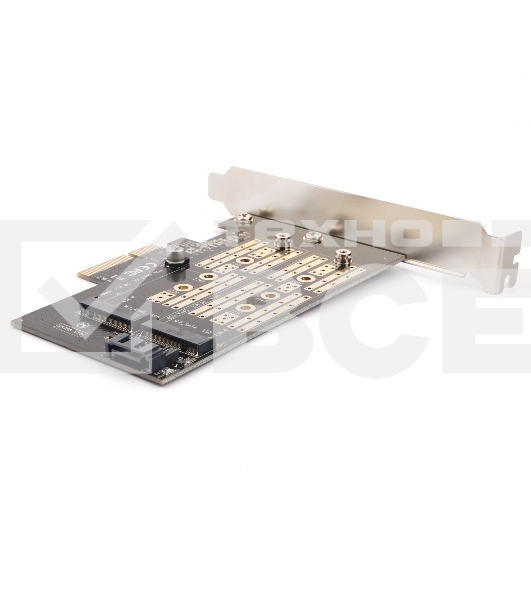 Адаптер AgeStar AS-MC02  PCI-E для M.2 SATA SSD+M.2 NVME SSD Card