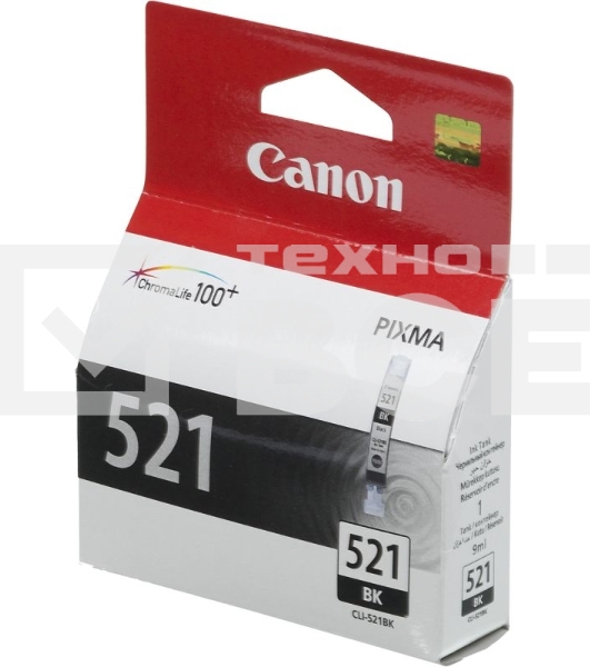 Картридж струйный CLI-521Bk (2933B004) черный (9 мл.) для Canon Pixma iP3600, 4600, MP540,MP620, MP630, MP980