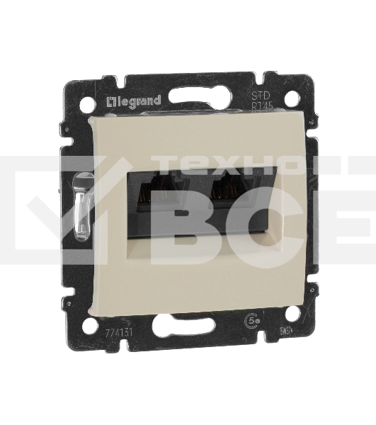 Розетка Valena розетка 2*RJ45 кат.5e, сл. кость