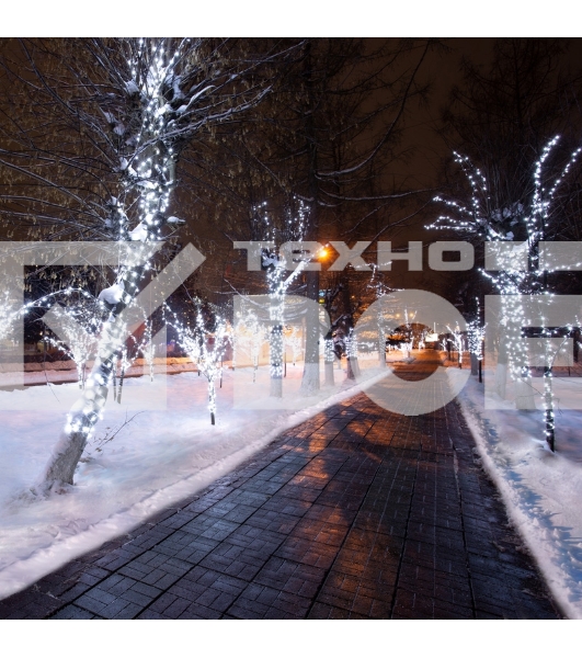 Гирлянда «LED Клип-лайт» 12 V, прозрачный ПВХ, 150 мм, цвет диодов Белый Flashing (Белый)