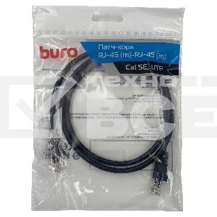 Патч-корд Buro UTP 4 пары cat5E CCA molded 1м черный RJ-45 (m)-RJ-45 (m)