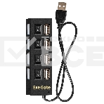 Хаб USB (концентратор) ExeGate EX293977RUS DUB-42SW (кабель-адаптер USB2.0 --> 4xUSB2.0, кнопки включения/отключения для каждого порта, Plug&Play, черный), фото4
