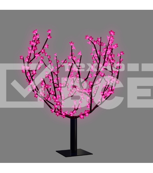 Светодиодное дерево Neon-night Сакура, высота 2,4м, диаметр кроны 2,0м, розовые светодиоды, IP65, понижающий трансформатор в комплекте