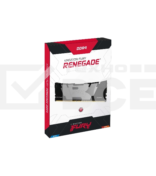 Оперативная память Kingston Fury Renegade, DDR4, 32GB (2x16GB), 3200MHz, CL16, с радиаторами, серый/черный