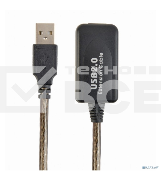 Кабель удлинитель USB 2.0 активный Cablexpert UAE-01-15M, AM/AF, 15м