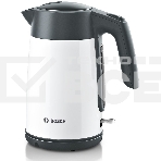 Чайник Bosch TWK7L461, 1.7л, 2400 Вт., нерж.сталь, покрытая эмалью, белый,  шкала уровня воды, фото3