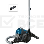 Пылесос Bosch BGS05A220 Global синий/серый, 700/800 Вт, уборка сухая, пылесборник контейнер 1.5 л, фото2