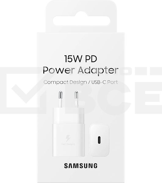 Сетевое зарядное устройство Samsung Adapter 15W Type C белый (EP-T1510NWEGEU)