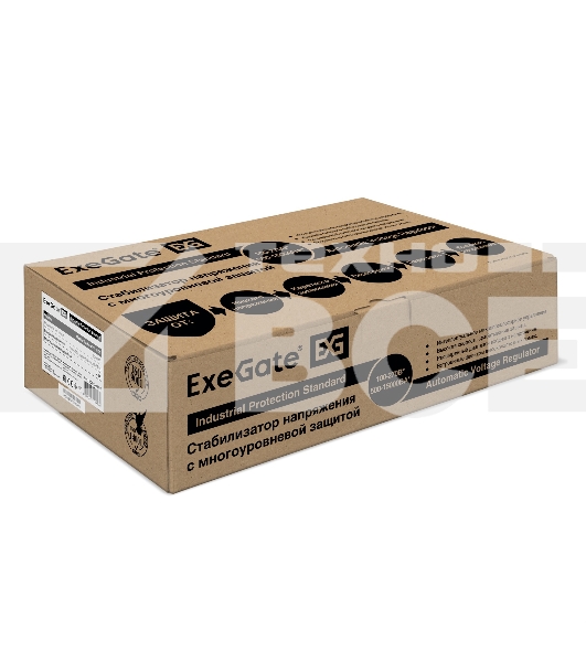 Стабилизатор напряжения ExeGate Master Turbo AVS-1500 (1500ВА, 100-265В, цифр. индикация вход/вых. напряжения, 220В±8%, КПД 98%, 5 уровней защиты, задержка, усиленный метал.корпус, евророзетка, RTL)