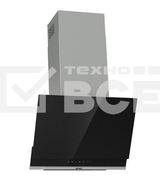 Вытяжка наклонная Gorenje WHI649X21P черный/серебристый, 60 см, 740 куб. м/ч, 67 дБ