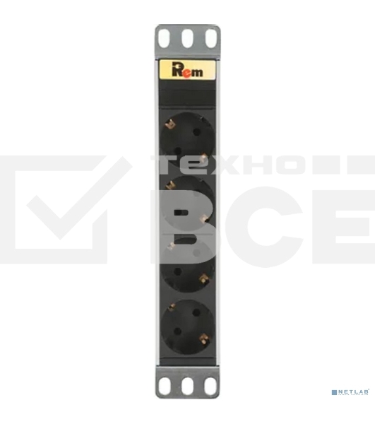 Блок силовых розеток Rem Rem-10, Shuko х 4, вход IEC 320 C14, 10