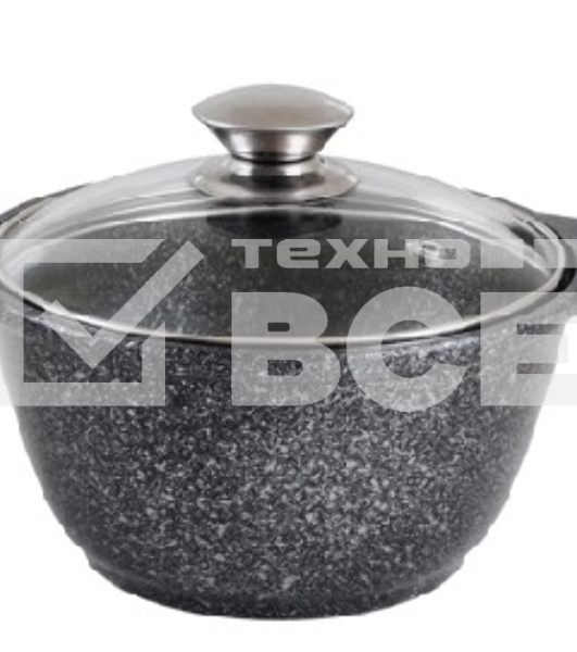 Кастрюля КУКМОР КМТ22а 2,0 л. литая 2,0 л стеклянная крышка.