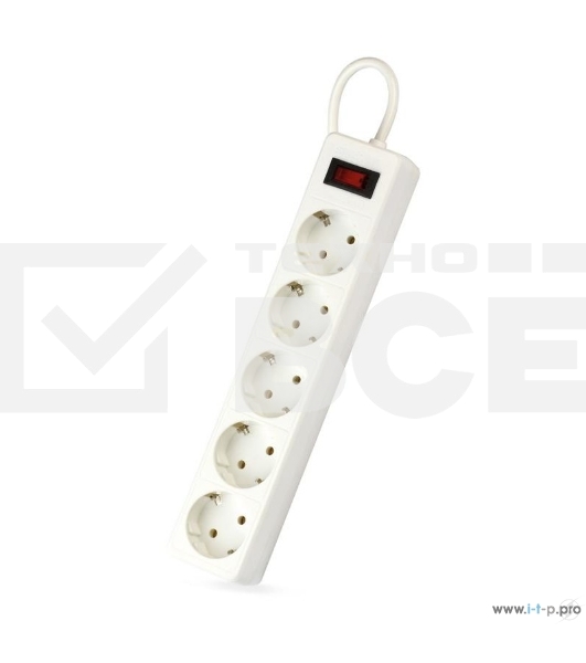 Сетевой фильтр Smartbuy SBSP-30-W One, 10А, 2 200 Вт, 5 розеток, длина 3,0 м, белый (SBSP-30-W)/45