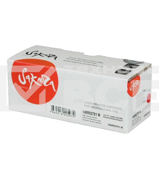 Картридж Sakura 106R02761 для Xerox WorkCentre 6027, WorkCentre 6025, Phaser 6022, Phaser 6020, пурпурный, 1000 к.