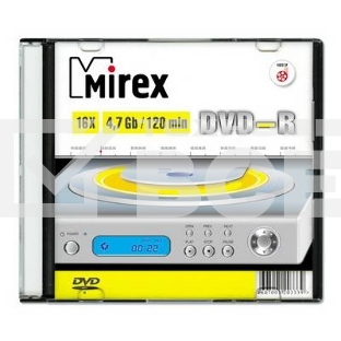 Диск DVD-R Mirex 4.7 Gb, 16x, Slim Case (5), (5/200)