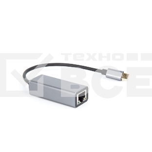 Кабель-переходник USB 3.1 Type-C -->RJ-45 1000Mbps Ethernet, Aluminum Shell, 0.15м VCOM <DU320M>