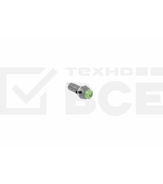 Выключатель-кнопка 250V 1А (2с) (ON)-OFF Б/Фикс зеленая Rexant