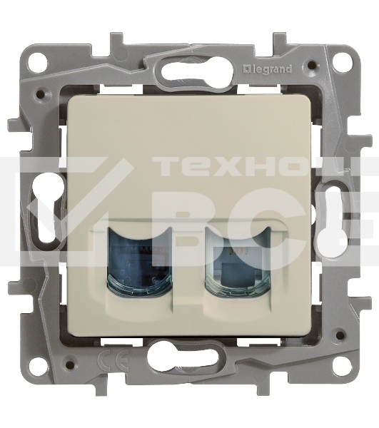 Розетка RJ11+RJ45 к. 5 UTP, сл. кость ETIKA Розетка RJ11+RJ45 к. 5 UTP, сл. кость