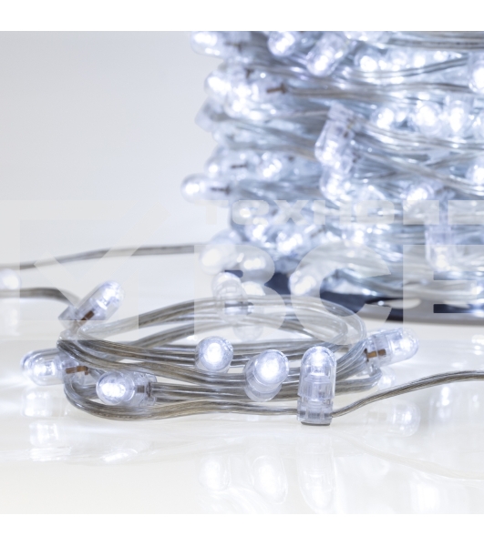 Гирлянда «LED Клип-лайт» 12 V, прозрачный ПВХ, 150 мм, цвет диодов Белый Flashing (Белый)