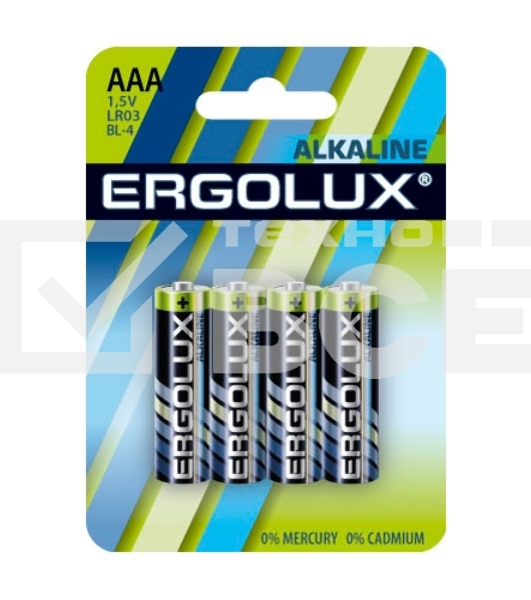 Элемент питания алкалиновый Ergolux LR03 BL-4 LR03 BL-4 1.5В Alkaline (блист.4шт)