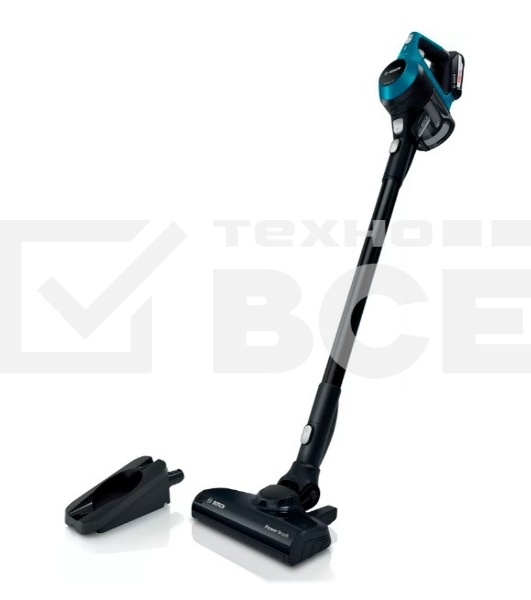 Пылесос вертикальный Bosch BBS611LAG POWER FOR ALL 18V синий, питание от аккумулятора, уборка сухая, работа от АКБ max 30 мин
