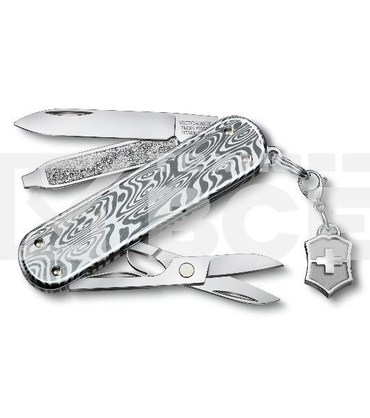 Нож перочинный Victorinox Classic Brilliant Damast (0.6221.34) 58мм 5функц. серебристый подар.коробка