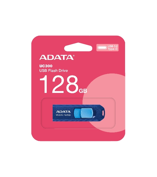 Флешка USB ADATA UC300 (ACHO-UC300-128G-RNB/BU), 128Gb, USB 3.2 Gen1, R/W 15/5, синий