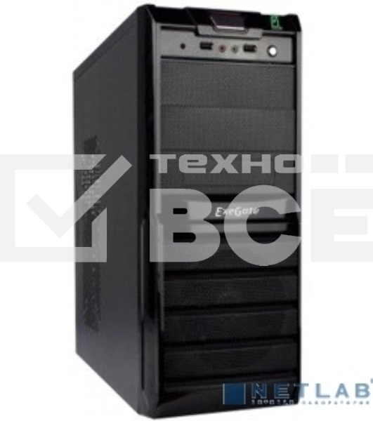 Компьютерный корпус ExeGate EX278399RUS Miditower ExeGate XP-329S Black, ATX, (XP500, Black,120мм), 2хUSB, Audio