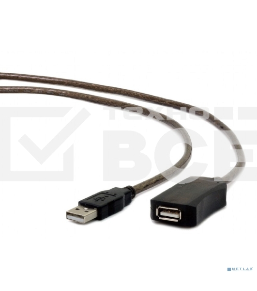Кабель удлинитель USB 2.0 активный Cablexpert UAE-01-15M, AM/AF, 15м