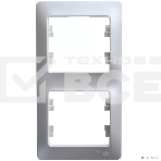 Рамка 2-м Glossa верт. алюм. SchE GSL000306, фото 1